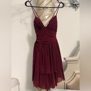 Elegant Burgundy Evening Dress
